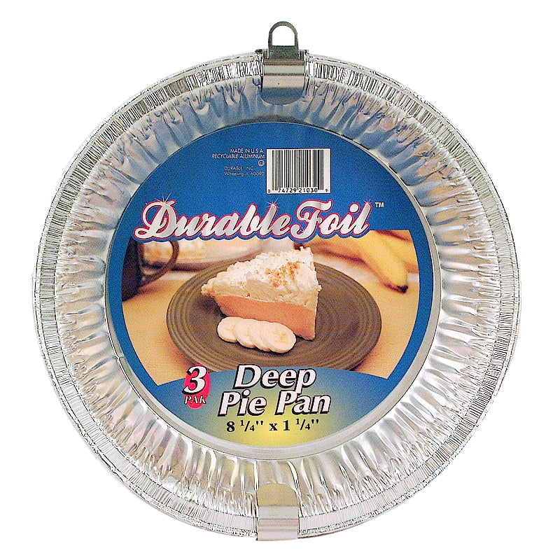 3pk DURABLE DEEP DISH PIE PAN 8.25x1.25''
