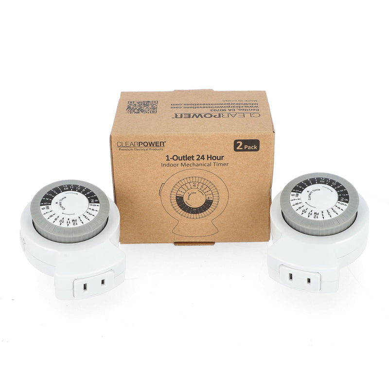 CLEAR POWER 2PK 24 HOUR INDOOR MECHANICAL TIMERS C-ETL-US