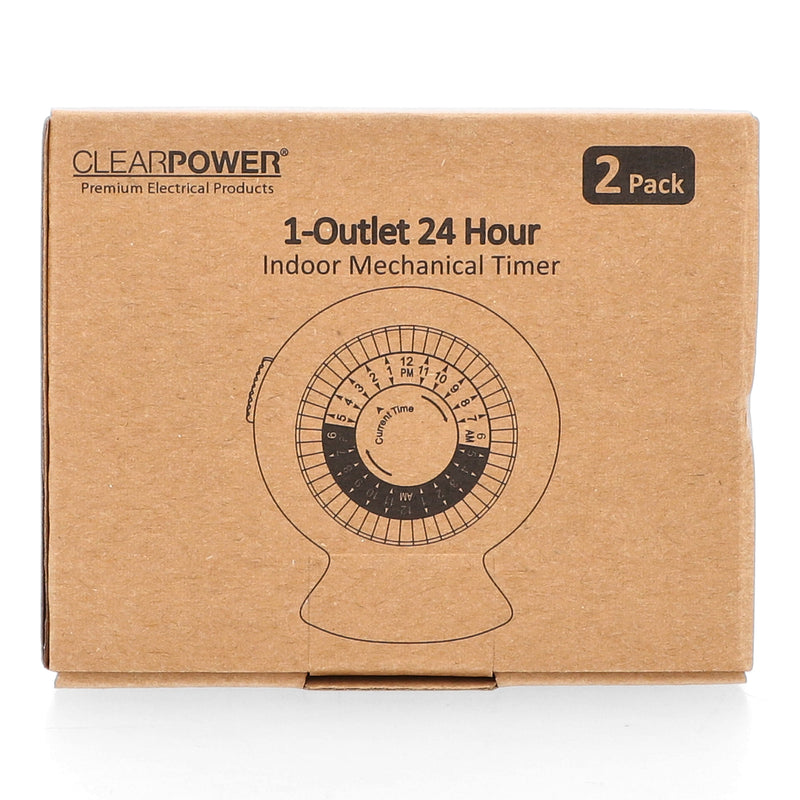 CLEAR POWER 2PK 24 HOUR INDOOR MECHANICAL TIMERS C-ETL-US