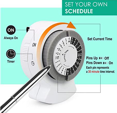 CLEAR POWER 2PK 24 HOUR INDOOR MECHANICAL TIMERS C-ETL-US