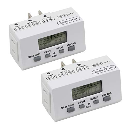 CLEAR POWER 2PK 1 OUTLET INDOOR EZ DIGITAL TIMER C-ETL-US