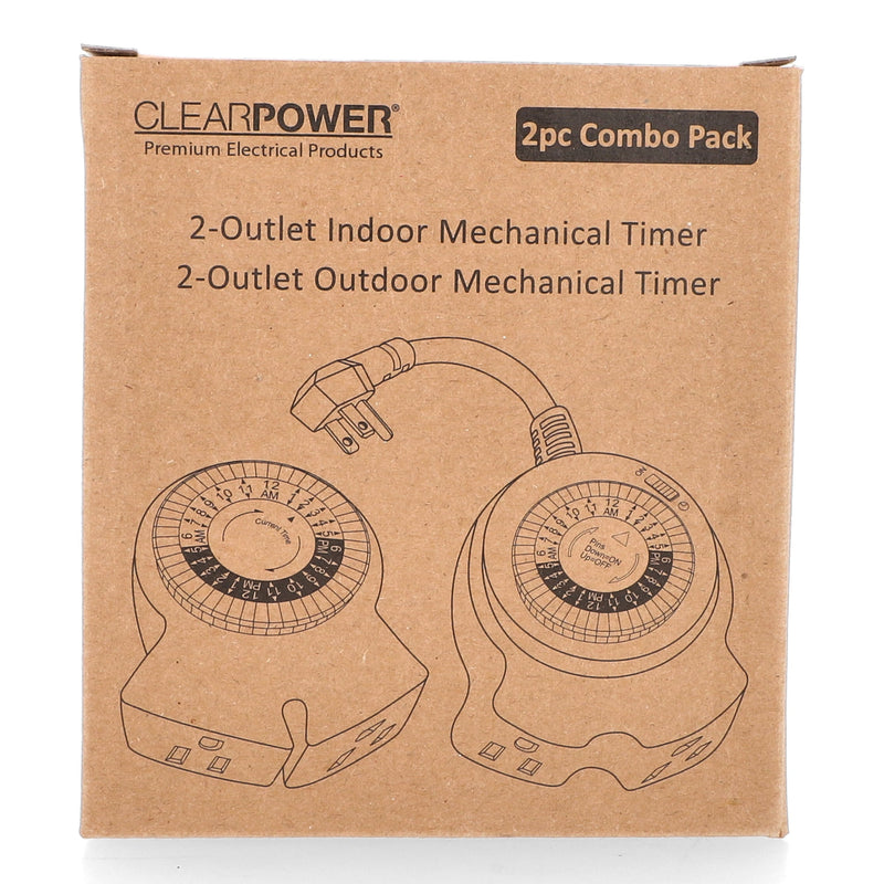 CLEAR POWER 2PK INDOOR-OUTDOOR MECHANICAL TIMERS C-ETL-US
