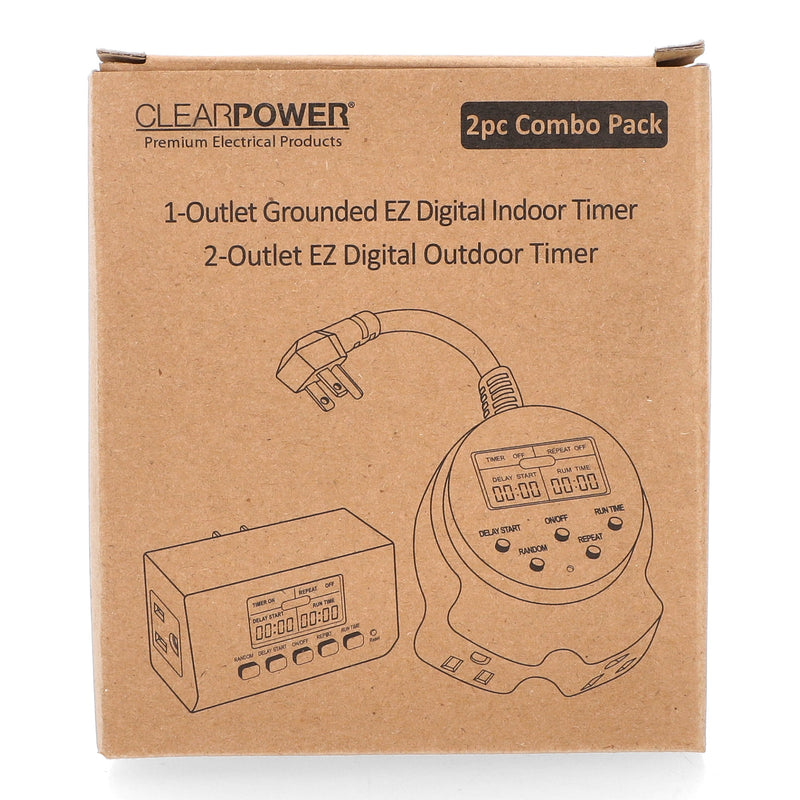 CLEAR POWER COMBO PK DIGITAL INDOOR-OUTDOOR TIMERS C-ETL-US
