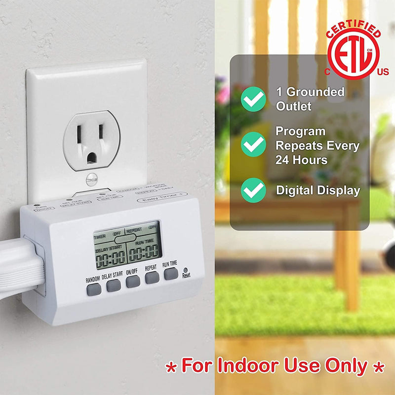 CLEAR POWER COMBO PK 2 DIGITAL INDOOR TIMERS WITH 6&9' 16/2 EXTENSION CORDS C-ETL-US