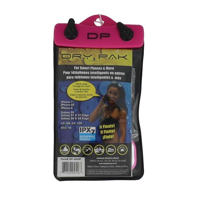 DRY-PAK FLOATING PHONE CASE PINK IPX7 WATERPROOF (NO AMAZON SALES)