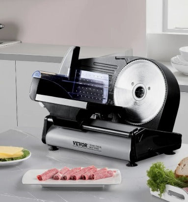 VEVOR 7.5'' 180W ELECTRIC DELI SLICER WITH ADJUSTABLE THICKNESS