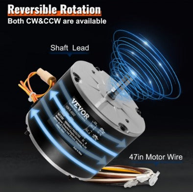 VEVOR 1/10HP CONDENSER FAN MOTOR 108-230V 1100RPM