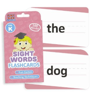 PINT SIZE SCHOLARS 100 WORDS SIGHT WORDS FLASHCARDS PRE-K