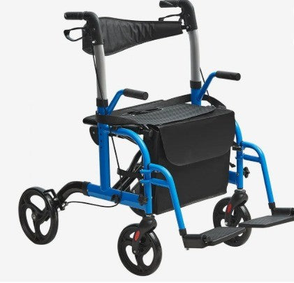 VEVOR 2 -in-1 WALKER & TRANSPOT CHAIR WITH ALL TERRAIN WHEELS 300LB CAPACTIY