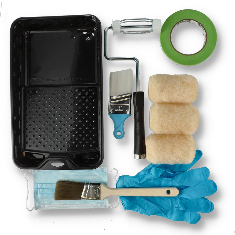EVOLVE 10PC ALL PURPOSE PAINT TRAY, BRUSH & ROLLER KIT