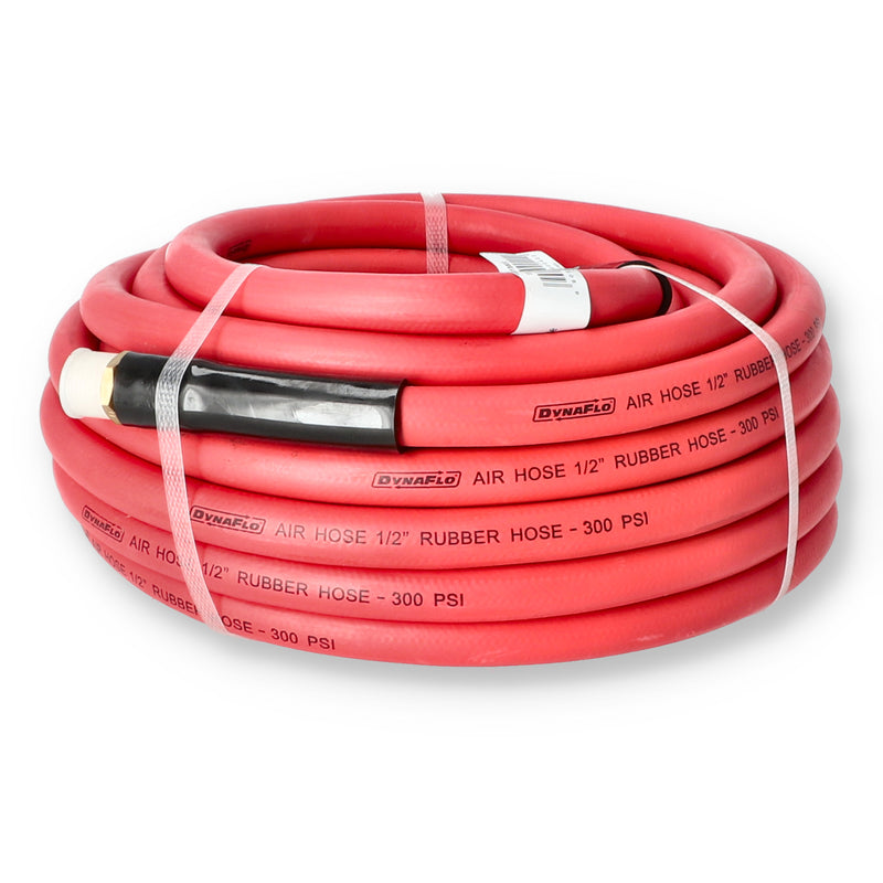 BLUE-BIRD 50'x1/2"""" RUBBER AIR HOSE 1/2"""" NPT FITTINGS