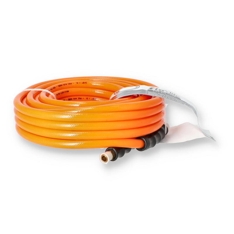 FLO-LITE 50'x3/8'' NEON PVC AIR HOSE w/PROTECTOR ENDS