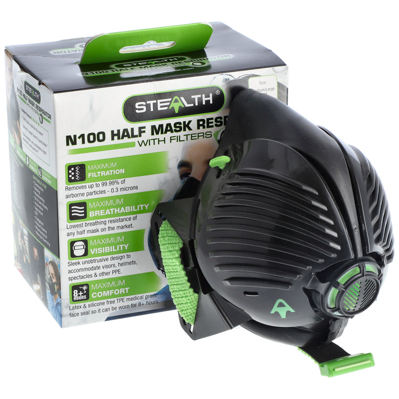 STEALTH N100 HALF MASK RESPIRATOR SM/MED