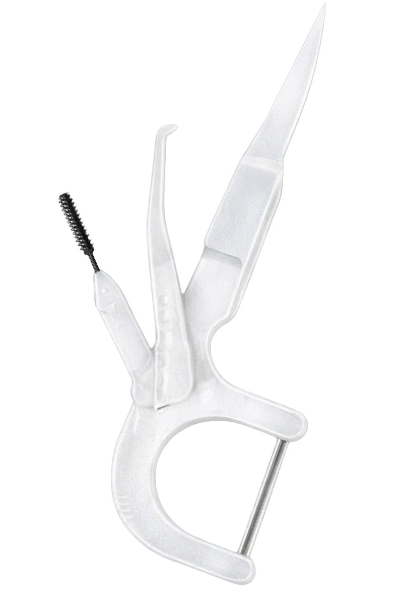 ORAL-IN-ONE 10PK WHITE FLOSS PICK BRUSH INDIVIDUALLY WRAPPED