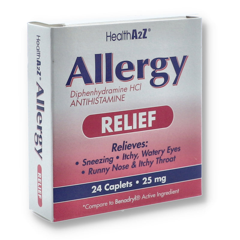 A2Z ALLERGY RELIEF 24ct DIPHENHYDRAMINE CAPLETS