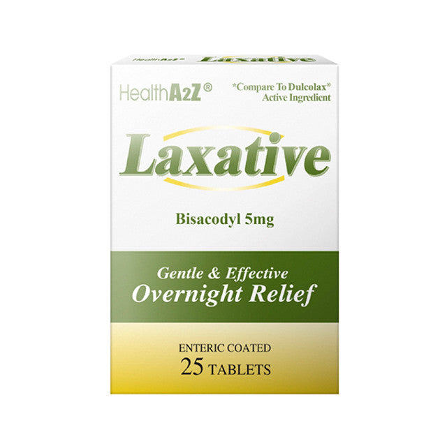 A2Z BISACODYL 25ct LAXATIVE TABLETS 5mg