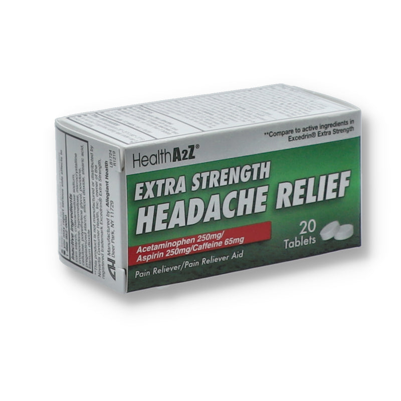 A2Z 20ct HEADACHE RELIEF TABLETS EXTRA STRENGTH