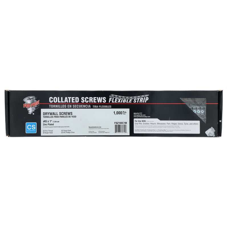 PRO-TWIST 1000PC COLATED SCREWS #6x1'' #2PH SHARP POINT