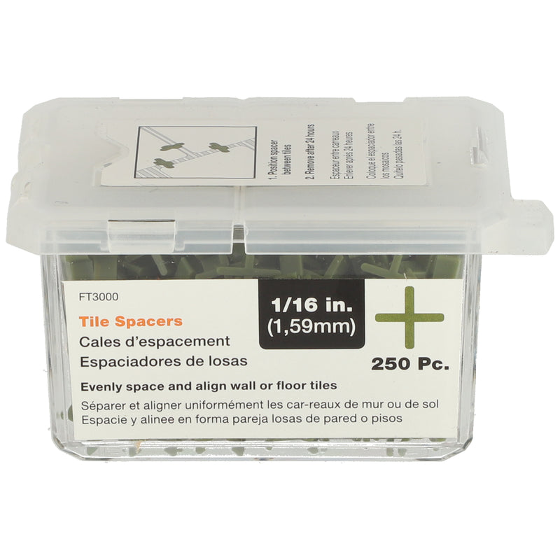 250PK 1/16'' TILE SPACERS IN REUSABLE TUB