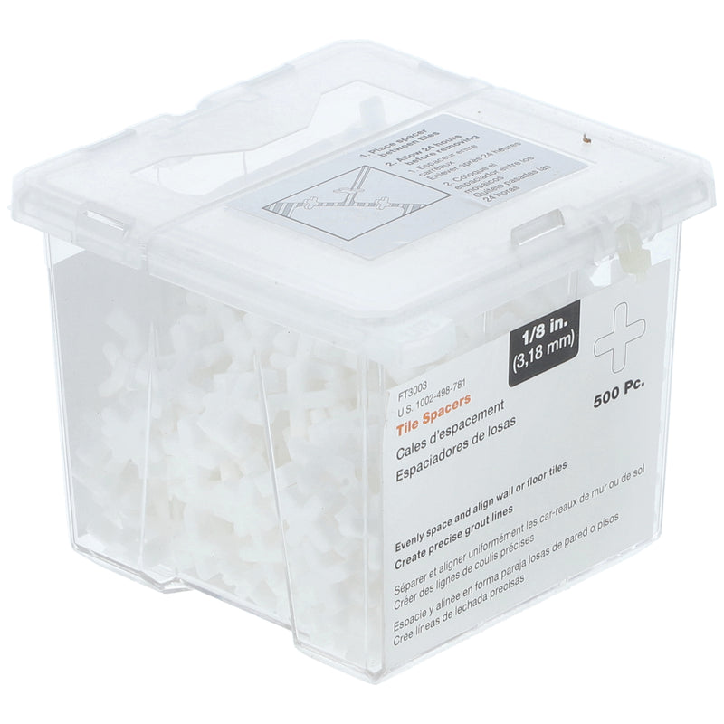 500pk 1/8'' TILE SPACERS IN RESEALABLE TUB