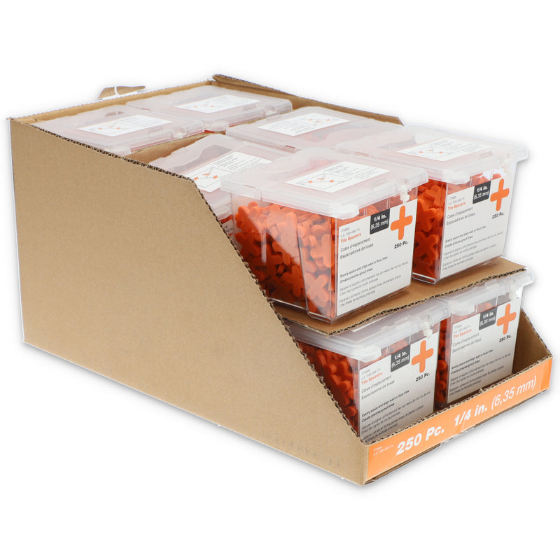 250pk 1/4'' TILE SPACERS IN REUSABLE TUB