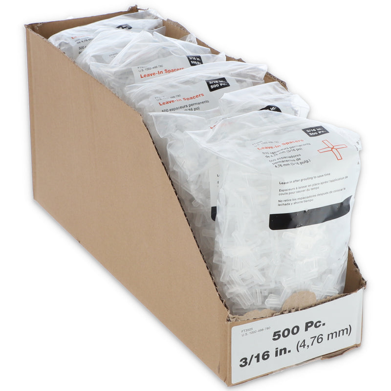 500pc 3/16'' LEAVE IN TILE SPACERS