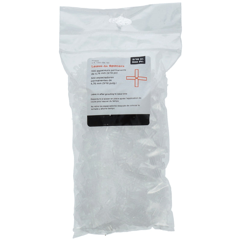 500pc 3/16'' LEAVE IN TILE SPACERS