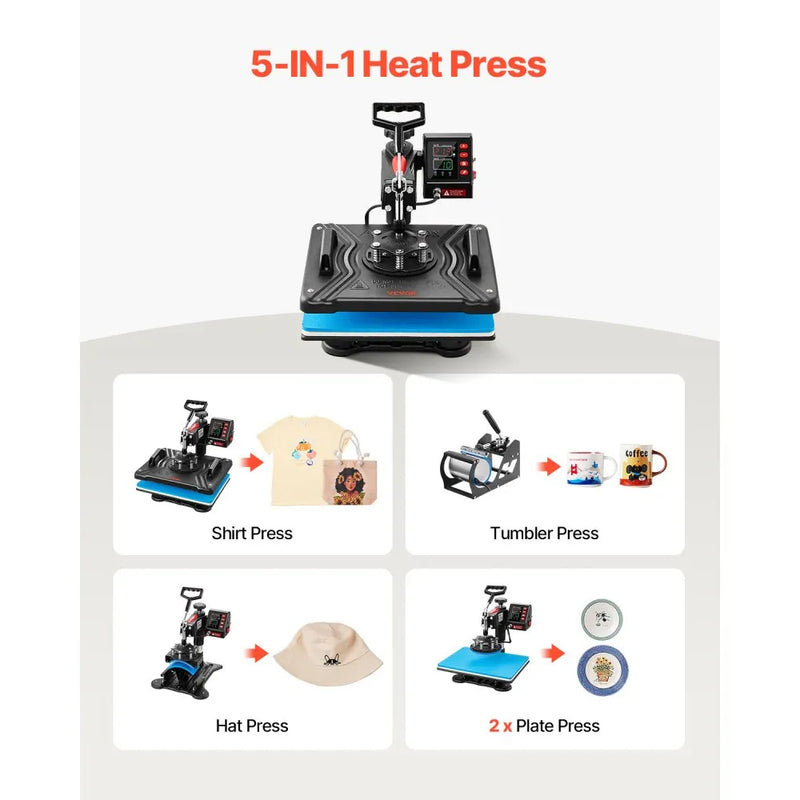 VEVOR 900W HEAT PRESS MACHINE WITH DIGITAL TEMPERATURE CONTROL