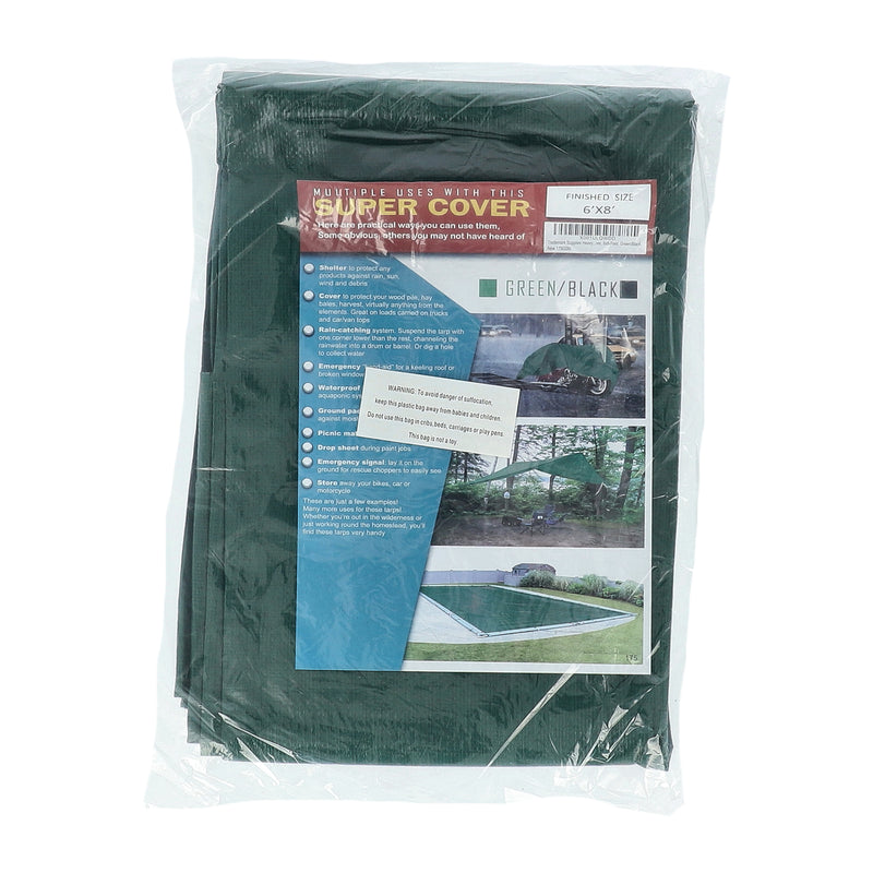SUPER COVER TARP GREEN/BLACK FINISH SIZE 48SQFT 10 MIL