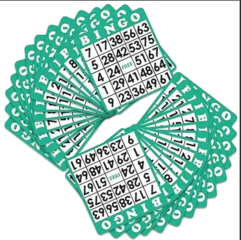 ROYAL BINGO 100PK STANDARD GREEN BINGO CARDS