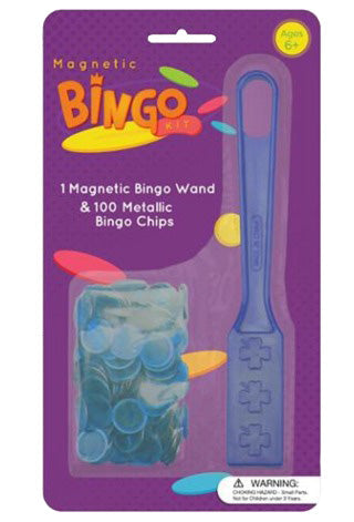 BRYBELLY BLUE MAGNETIC BINGO WAND w/100 METALIC BINGO CHIPS