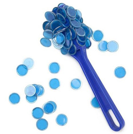 BRYBELLY BLUE MAGNETIC BINGO WAND w/100 METALIC BINGO CHIPS