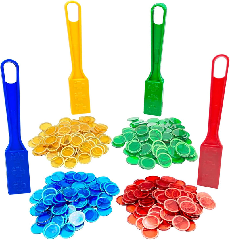 4pk MAGNETIC BINGO WANDS w/MATCHING COLOR CHIPS