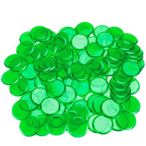 BRYBELLY 100CT ROUND GREEN BINGO CHIPS