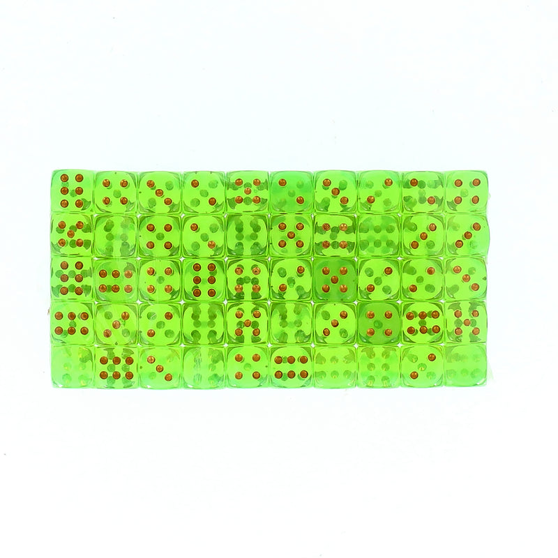 BRYBELLY 100CT VINTAGE 6 SIDED LIGHT GREEN DICE