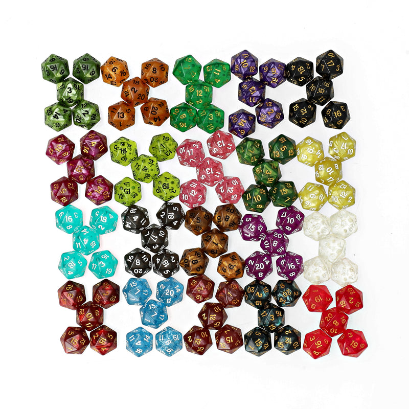 BRYBELLY WIZ-DICE 100pk 20 SIDED DICE ASSORTED COLORS