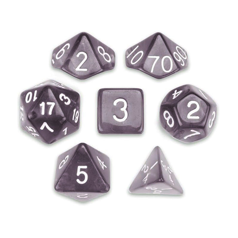 WIZ-DICE 7ct POLYHEDRALRPG GAMING DICE SET IN STAND UP BOX DROW SKIN