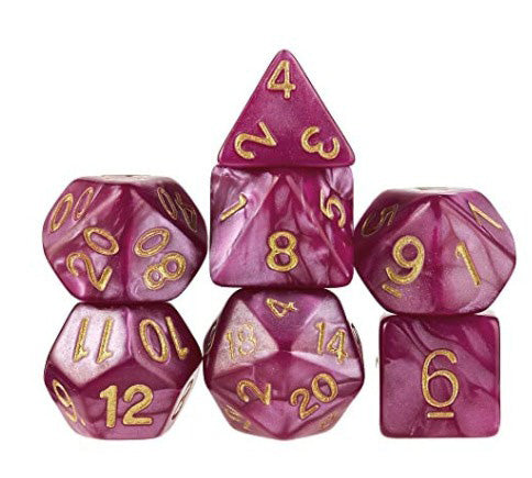 WIZ-DICE 7ct POLYHEDRAL RPG GAMING DICE IN POUCH ABYSSAL MIST