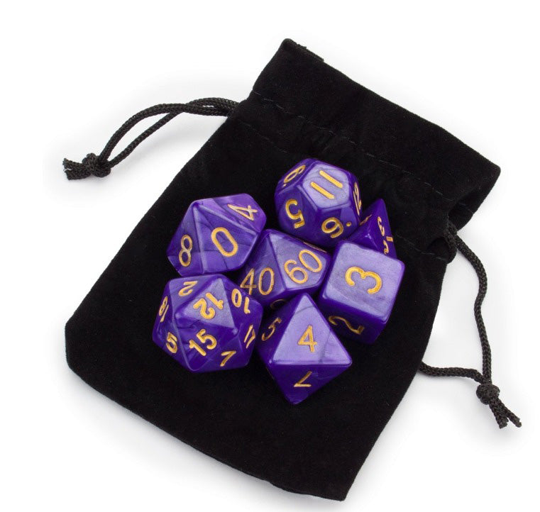 WIZ-DICE 7CT POLYHEDRAL PRG GAMING DICE WITH STORAGE POUCH LUCID DREAMS