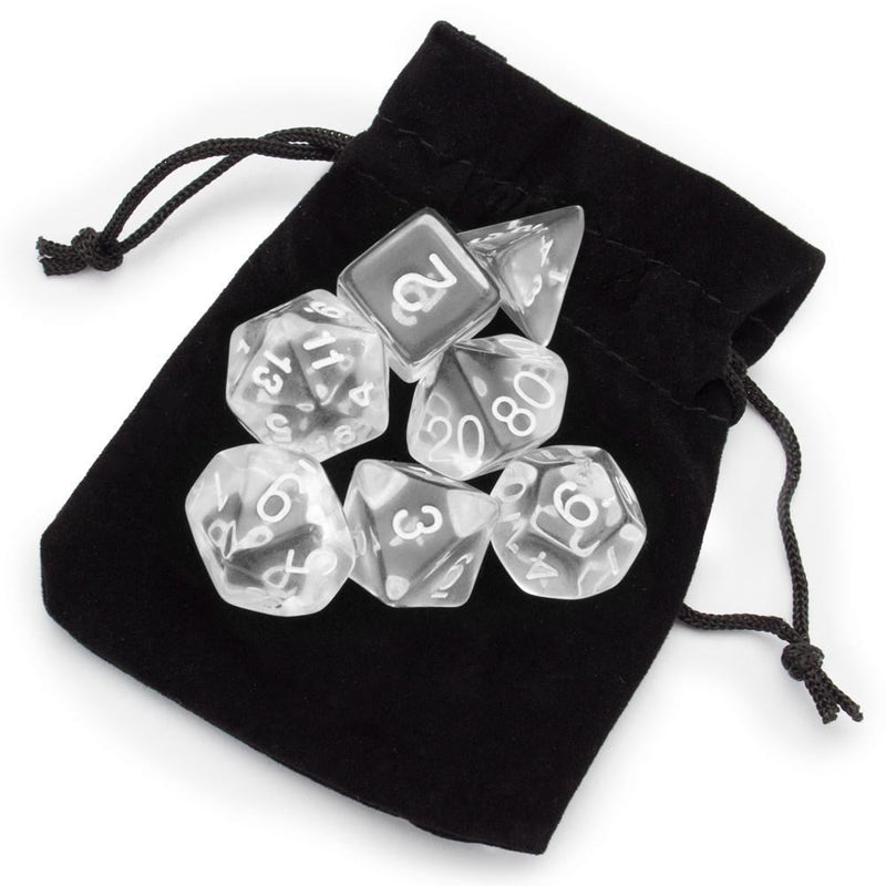 WIZ-DICE 7ct POLYHEDRAL PRG GAMING DICE w/STORAGE POUCH ASTRAL ECHOES