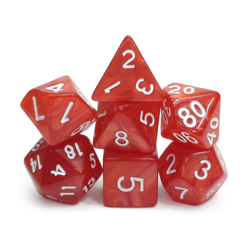 WIZ-DICE 7CT POLYHEDRAL RPG GAMING DICE SET IN STAND UP BOX BLOOD OATH