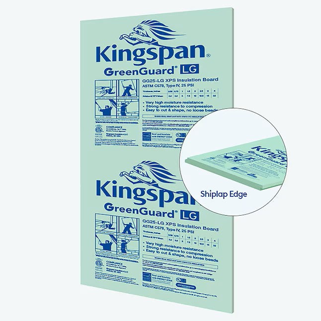 Kingspan GreenGuard 1/2''x4'x8' Ship-Lap Edge XPS Insulation Board