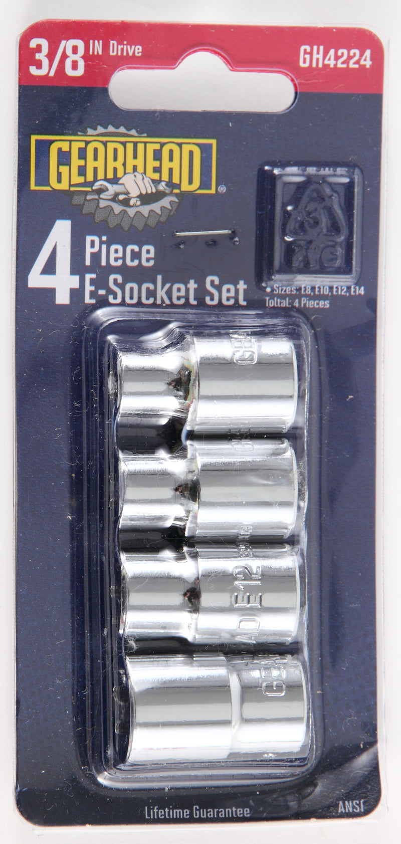 4PC 3/8'' DRIVE E SOCKETS E8-E14