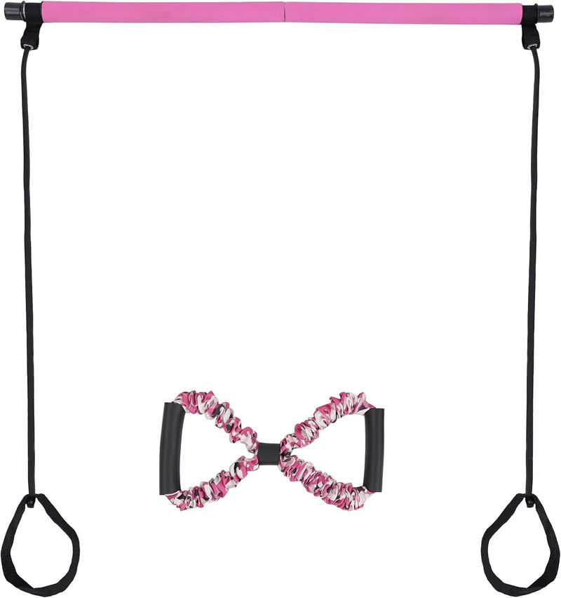 GET OUT PILATES EXERCISE BAR STICK KIT WITH RESISTANCE BAND