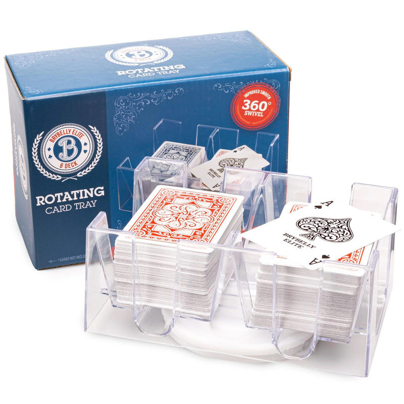 BRYBELLY 6 DECK CLEAR ACRYLIC ROTATING CARD TRAY