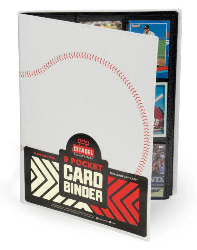 CITADEL BASEBALL CARD BINDER w/20 9 POCKET DOUBLE SIDED PAGES -FITS CARDS 3.5x3.75''