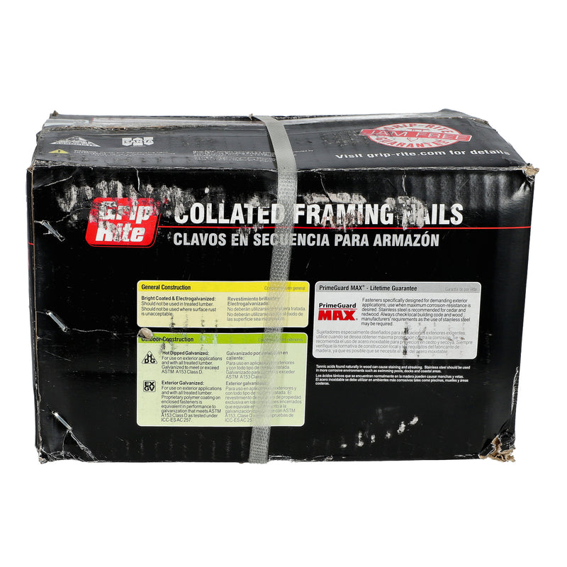 GRIP-RITE 4,000PC COLLATED FRAMING NAILS 21Ã‚Â° PLASTIC STRIP ROUND HEAD 3-1/4''x.148 SCREW