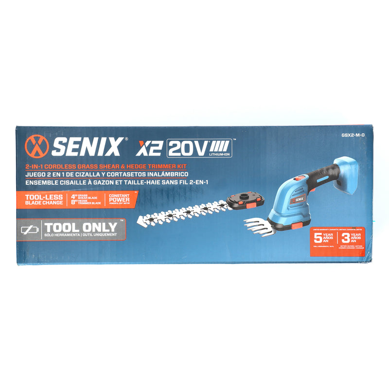 SENIX 20V 2-in-1 GRASS SHEAR & HEDGE TRIMMER BARE TOOL ONLY NO BATTERY