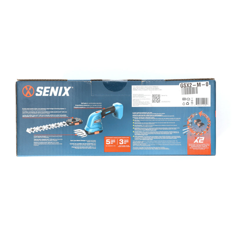SENIX 20V 2-in-1 GRASS SHEAR & HEDGE TRIMMER BARE TOOL ONLY NO BATTERY