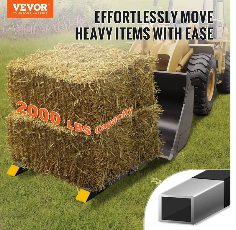VEVOR 43'' CLAMP-ON PALLET FORKS 2,000LB CAPACITY